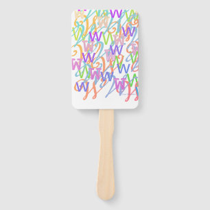 Letter Confetti "W" Hand Fan