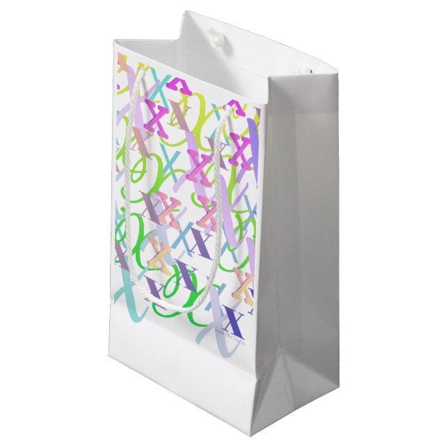 Letter Confetti "X" Small Gift Bag (Front Angled)