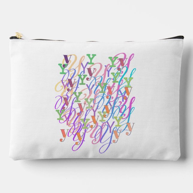 Letter Confetti "Y"  Accessory Pouch (Front)