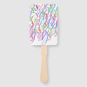 Letter Confetti "Y" Hand Fan