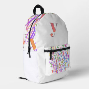 Letter Confetti "Y"  Printed Backpack