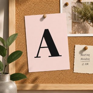 Letter Custom Alphabet Modern Minimalist Pink Postcard