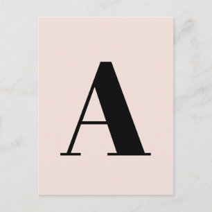 Letter Custom Alphabet   Modern Minimalist Pink Postcard