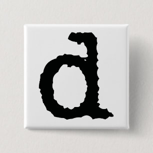 Letter D 15 Cm Square Badge