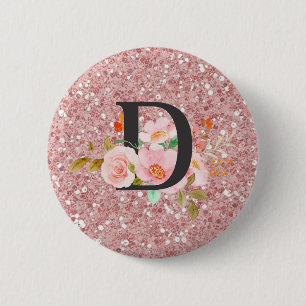 Letter D 6 Cm Round Badge