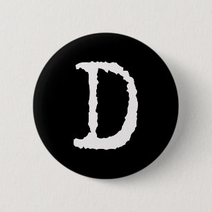 Letter D 6 Cm Round Badge
