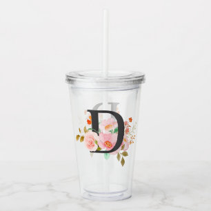 Letter D Acrylic Tumbler