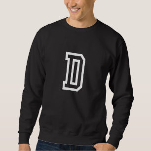 Letter D bold outline in white small Sweatshirt