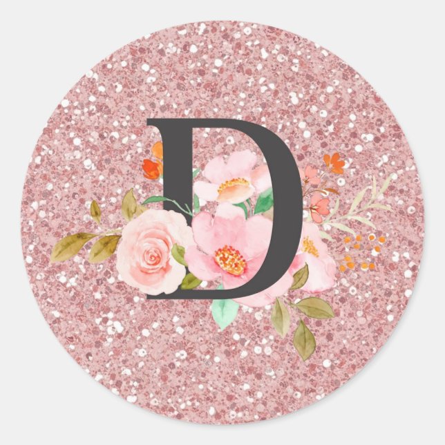 Letter D Classic Round Sticker (Front)