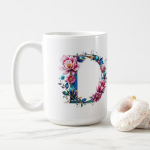 Letter D Coffee Mug – Floral Design for Gifting