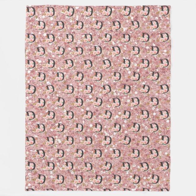 Letter D Fleece Blanket (Front)