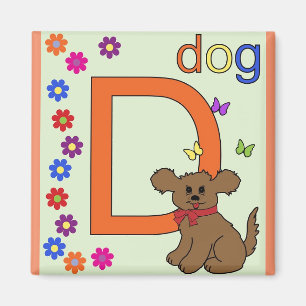 "Letter D" for Dog Children's Magnet