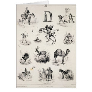 Letter D from an alphabet primer, 1832