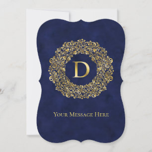 Letter D golden Damask Pattern 