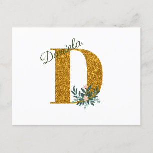 Letter D Golden monogram Postcard