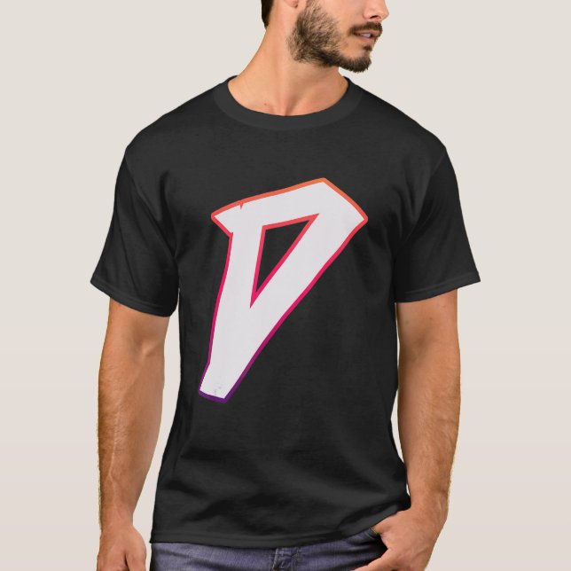 Letter D Graffiti Street Letter D Typography Alpha T-Shirt (Front)