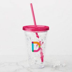 Letter D in colourful typeface Acrylic Tumbler
