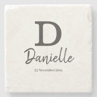 Letter D initial personalised name and date Throw