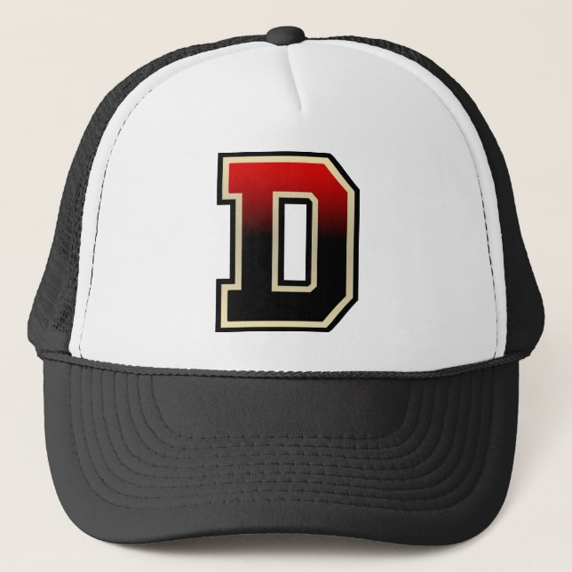Letter "D" Initial Trucker Hat (Front)