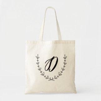 Letter D & Laurel Wreath Tote Bag