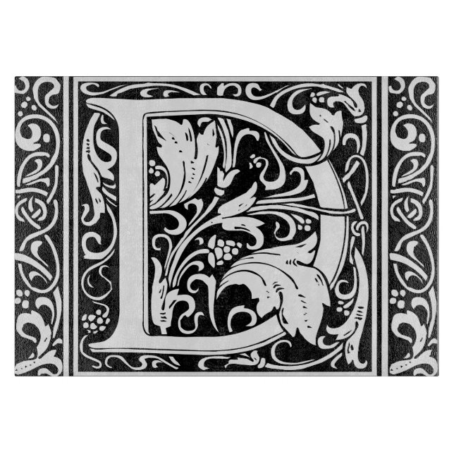 Letter D Mediaeval Monogram Art Nouveau Cutting Board (Front)