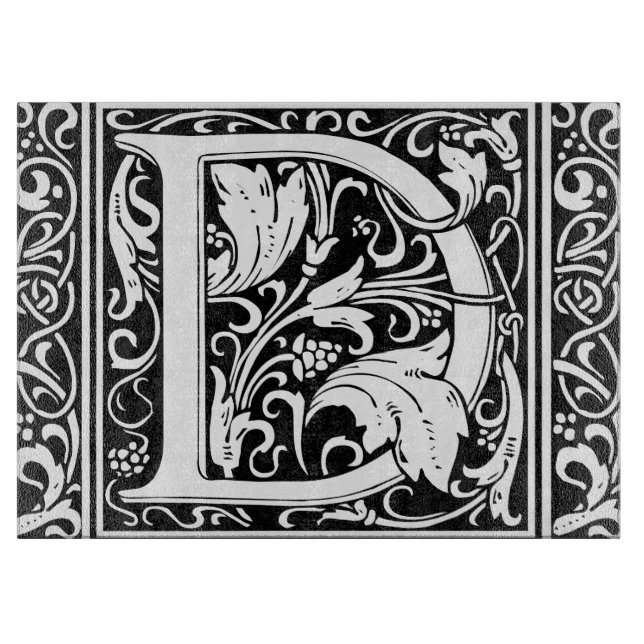 Letter D Mediaeval Monogram Art Nouveau Cutting Board (Front)
