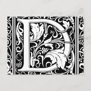 Letter D Mediaeval Monogram Art Nouveau Postcard