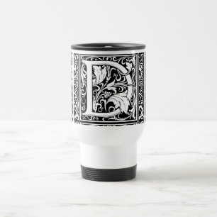 Letter D Mediaeval Monogram Art Nouveau Travel Mug