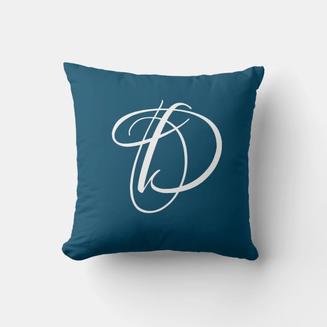 Letter D Monogram Initial Custom Cushion (Front)