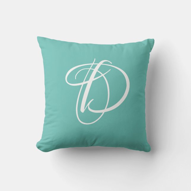 Letter D Monogram Initial Custom Cushion (Front)