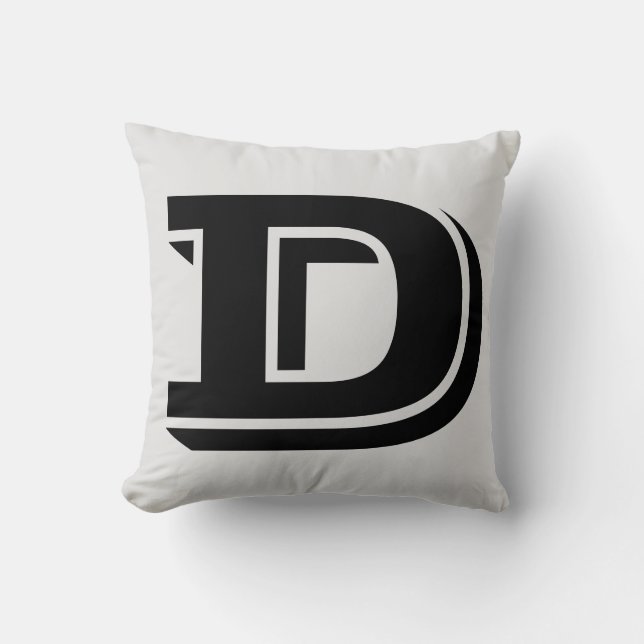 LETTER D MONOGRAM PILLOW (Front)