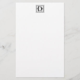 Letter D Monogram Stationery