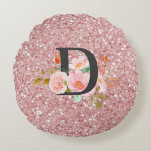 Letter D Round Cushion