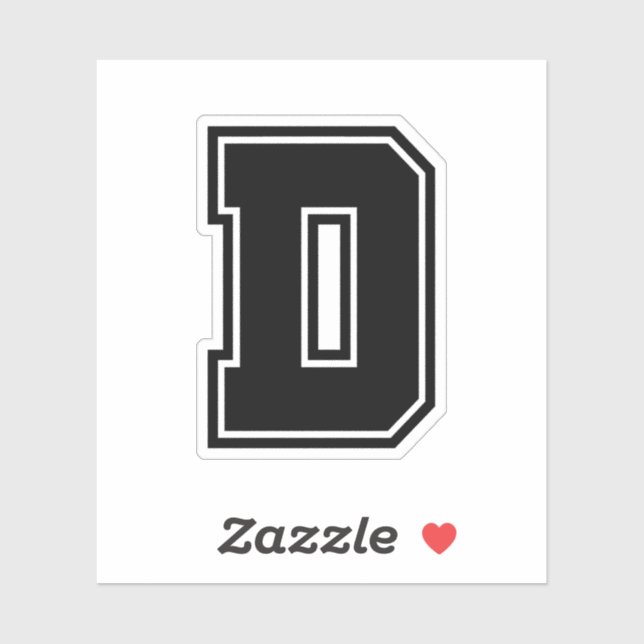 Letter D sporty college font alphabet (Sheet)