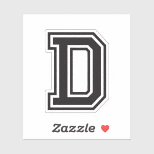 Letter D sporty college font alphabet