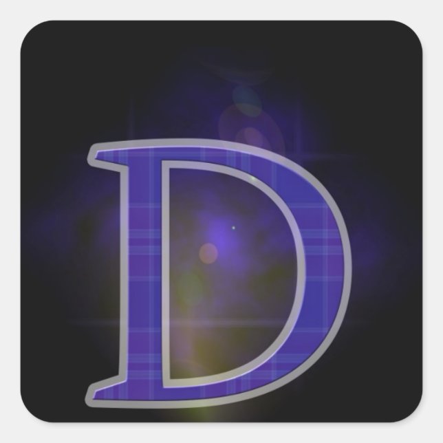 Letter D Square Sticker (Front)