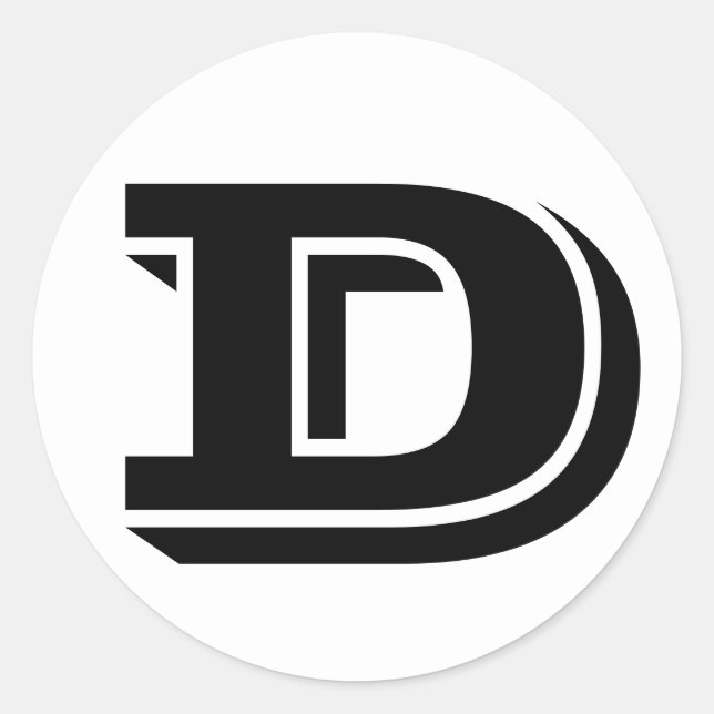 Letter D Vineta Alphabet by Janz White Classic Round Sticker (Front)
