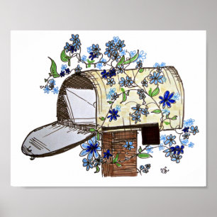 Letter Delivery Mailbox Art Poster