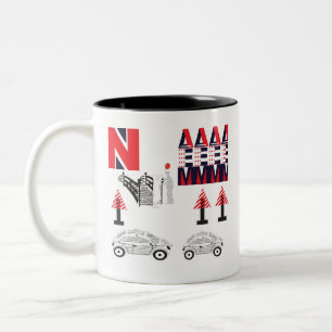 Letter design Two-Tone coffee mug