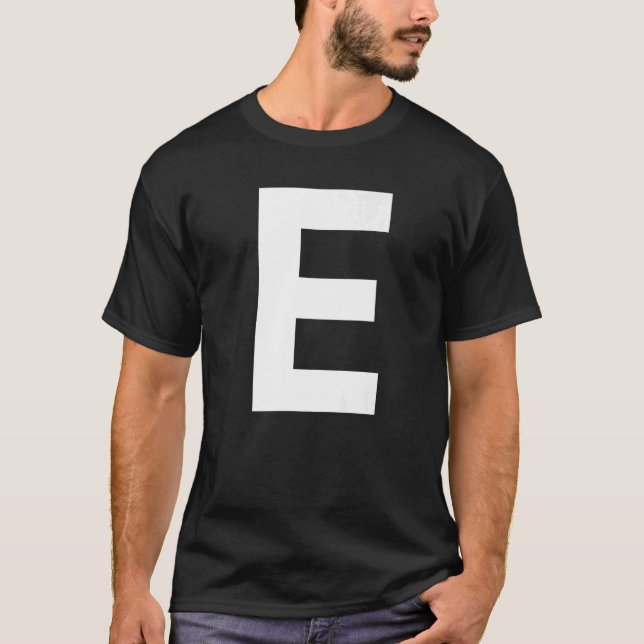 Letter E alphabet matching halloween party  team T-Shirt (Front)