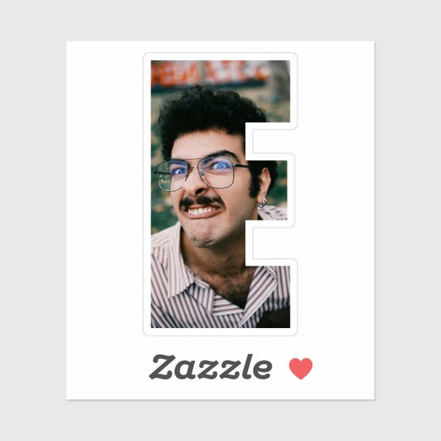 Letter E Alphabet & Photo Custom-Cut Vinyl Sticker (Creator Uploaded)