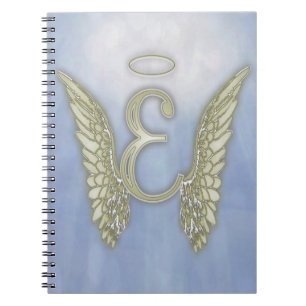Letter E Angel Monogram Notebook