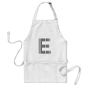 LETTER E BAR CODE First Initial Barcode Pattern Standard Apron
