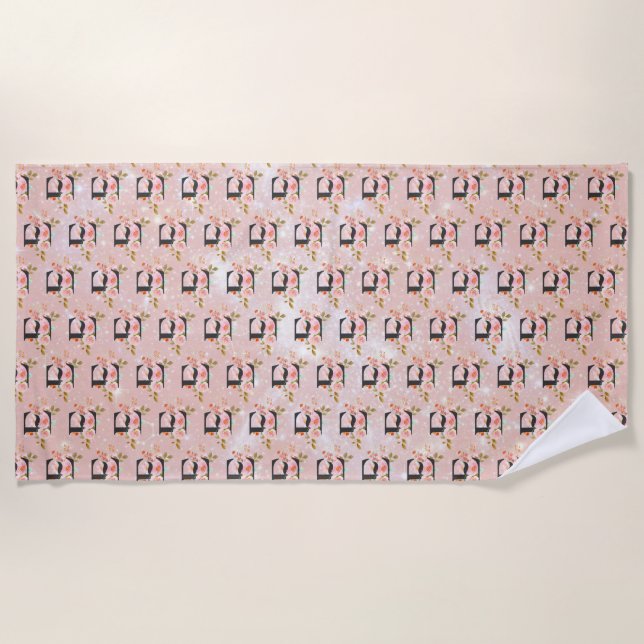 Letter E Beach Towel (Front)