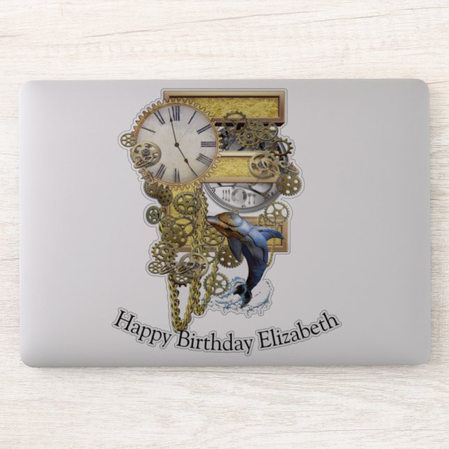 Letter E Birthday customisation Sticker (Computer)