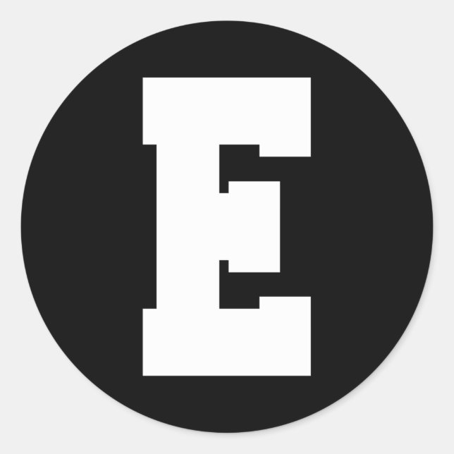 Letter E Capital Alphabet Classic Round Sticker (Front)