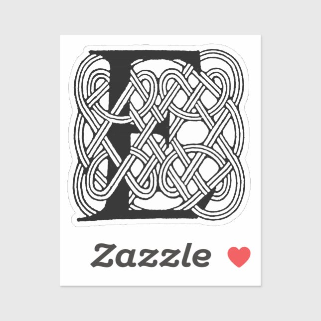 Letter E Celtic Knot Vintage Monogram (Sheet)