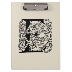 Letter E Celtic Knot Vintage Monogram Clipboard