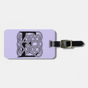 Letter E Celtic Knot Vintage Monogram Luggage Tag
