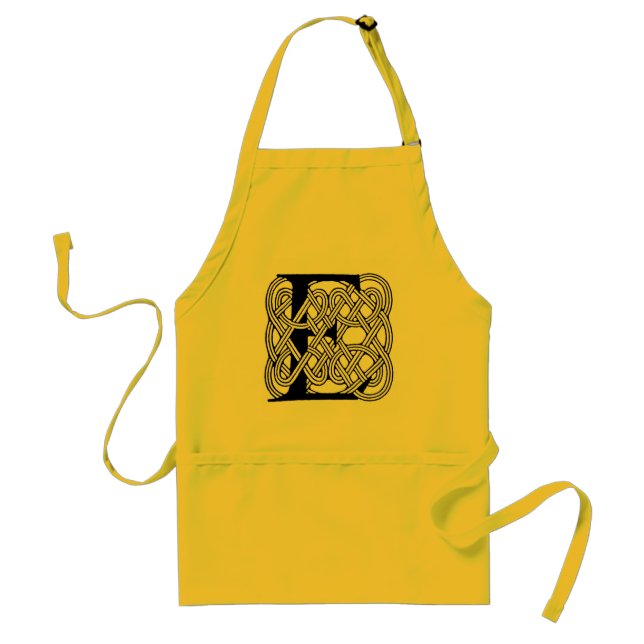 Letter E Celtic Knot Vintage Monogram Standard Apron (Front)